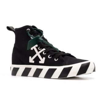 Zapatillas de lona de caña media Vulcanized «Negro Blanco Verde»