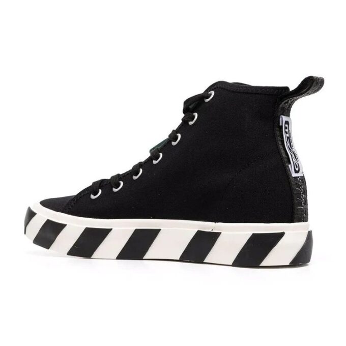 Zapatillas de lona de caña media Vulcanized «Negro Blanco Verde»