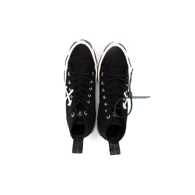 Zapatillas de lona de caña media Vulcanized «Negro Blanco Verde»