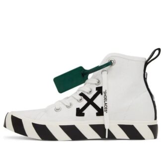 Zapatillas de lona vulcanizadas de caña media «Blanco Verde Negro»
