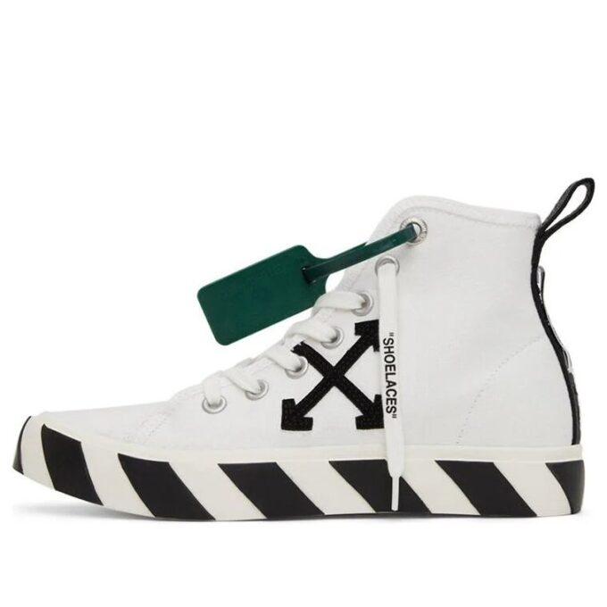 Zapatillas de lona vulcanizadas de caña media «Blanco Verde Negro»