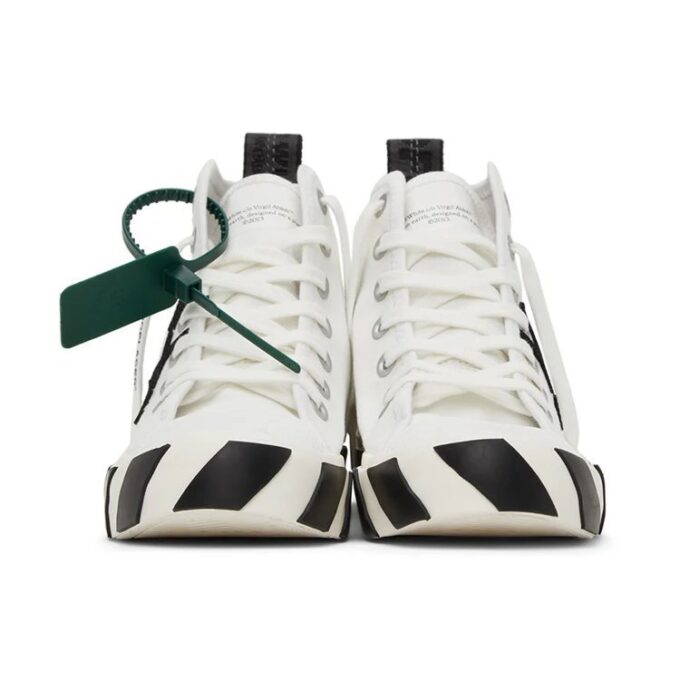 Zapatillas de lona vulcanizadas de caña media «Blanco Verde Negro»