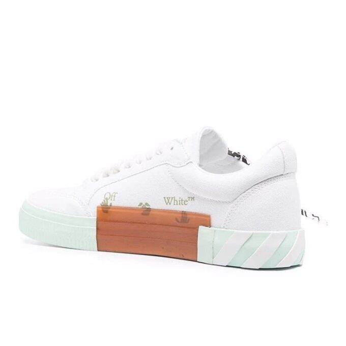 Zapatillas de lona Vulcanized baja «Blanco Verde Naranja»