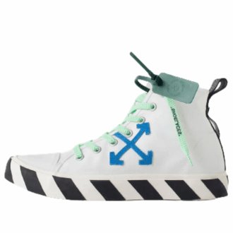Zapatillas de lona Vulcanized de caña media «Blanco Azul Verde Negro»