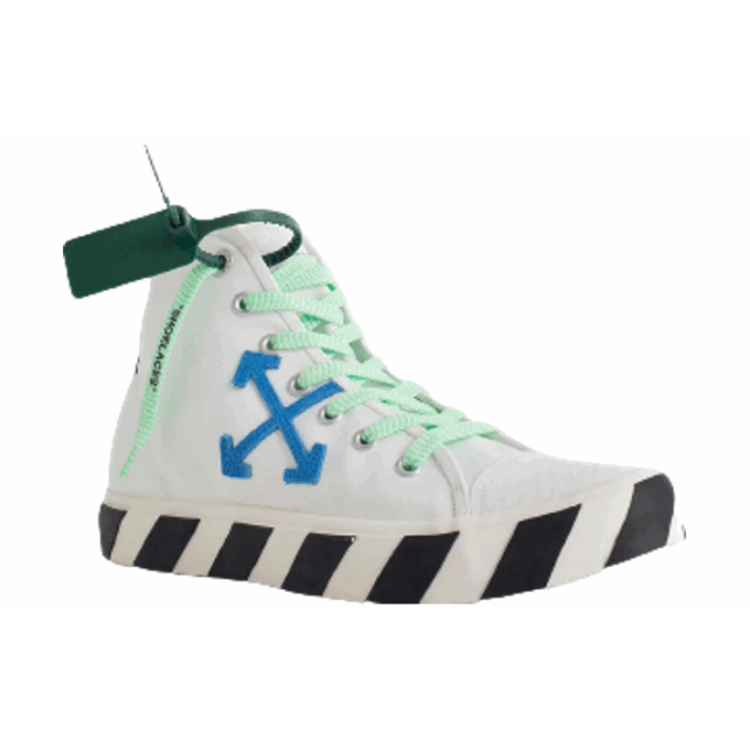 Zapatillas de lona Vulcanized de caña media «Blanco Azul Verde Negro»