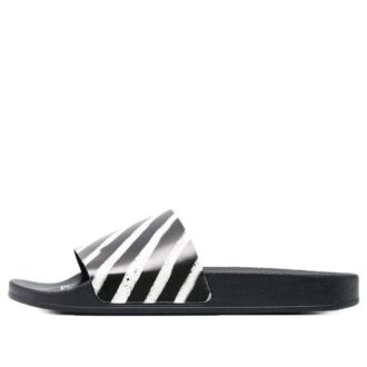 Zapatillas industriales «Diagonal Stripe – Negro Blanco»