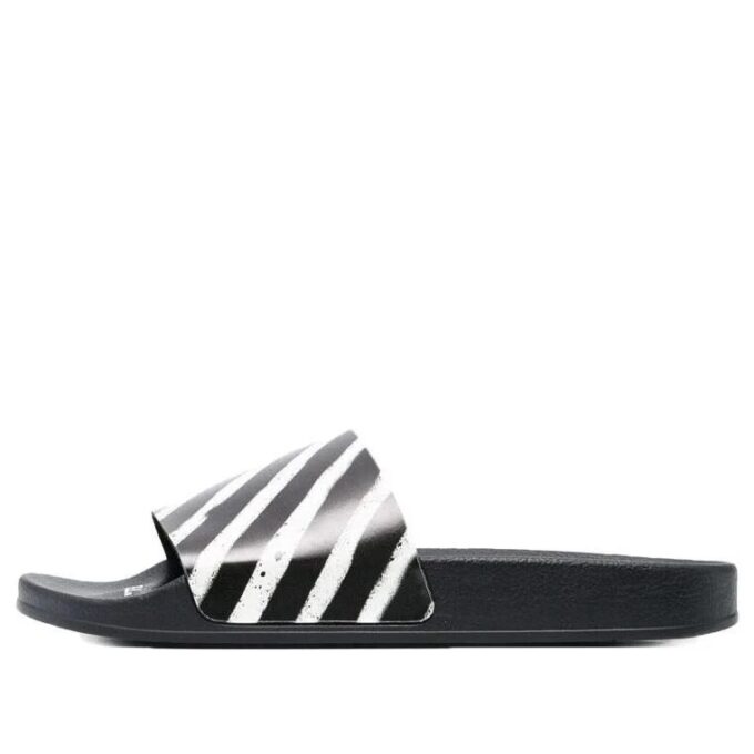 Zapatillas industriales «Diagonal Stripe – Negro Blanco»
