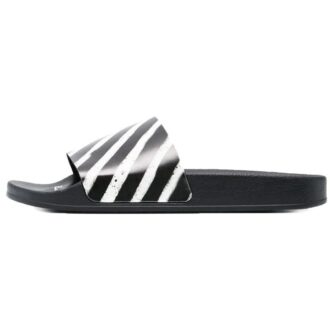 Zapatillas industriales «Diagonal Stripe – Negro Blanco»