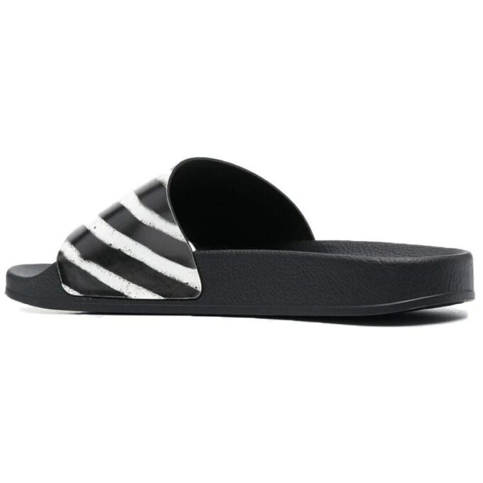 Zapatillas industriales «Diagonal Stripe – Negro Blanco»