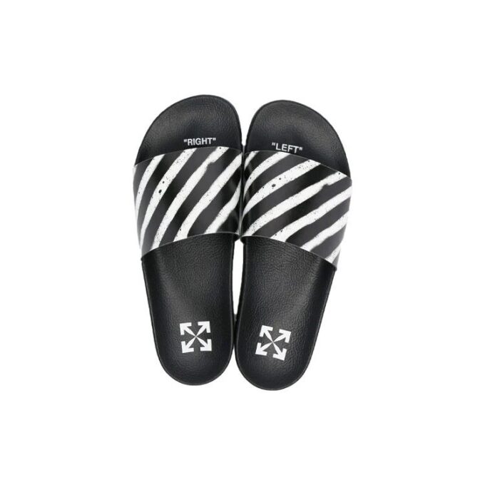 Zapatillas industriales «Diagonal Stripe – Negro Blanco»