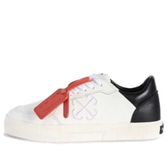 Zapatillas Off-White New Low Vulcanized de cuero «Blanco Negro»