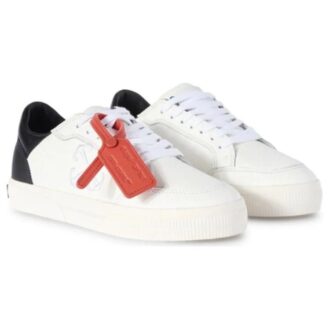 Zapatillas Off-White New Low Vulcanized de cuero «Blanco Negro»