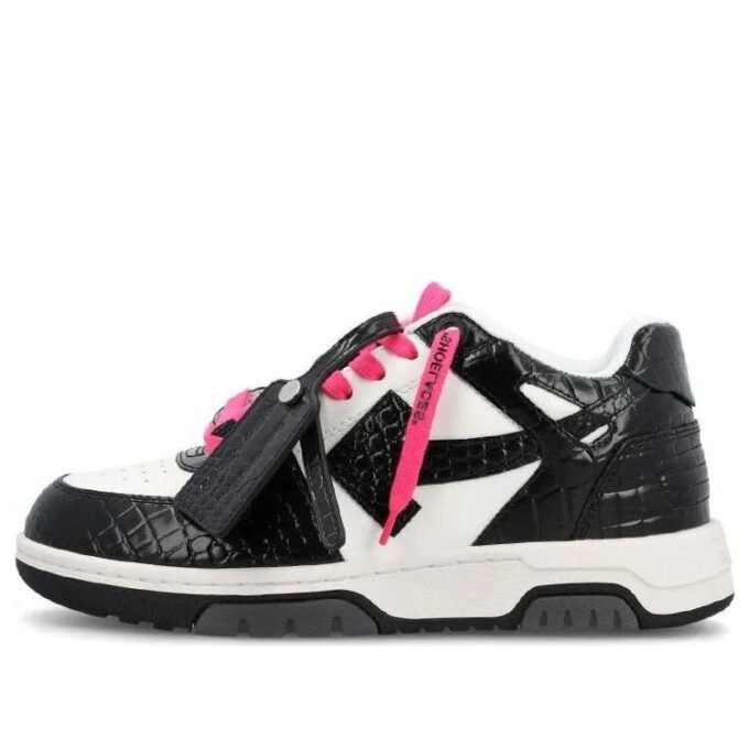 Zapatillas Off-White Out Of Office con efecto cocodrilo «Negro Rosa Blanco»