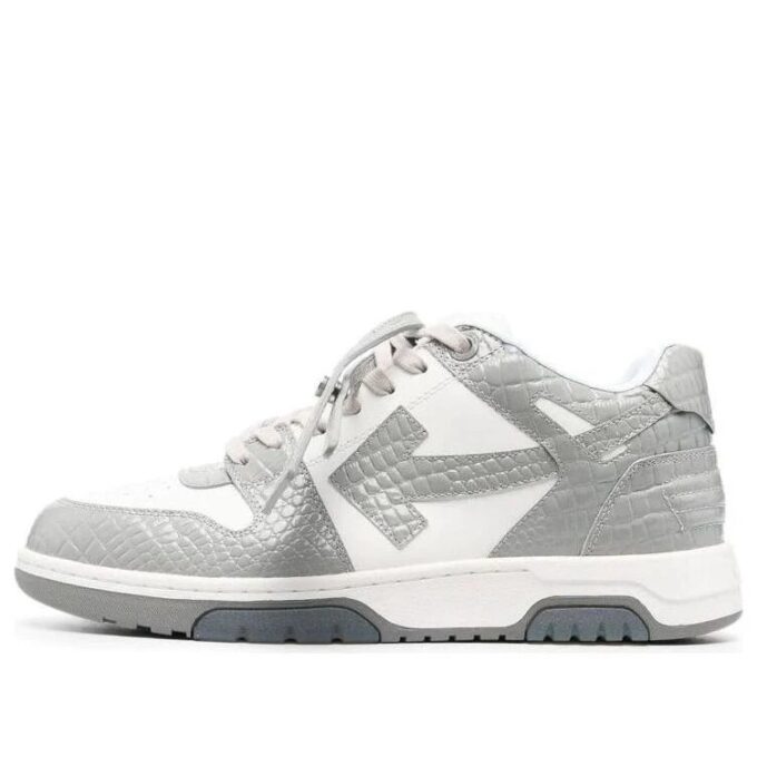 Zapatillas Out Of Office con estampado de cocodrilo «Grey White»