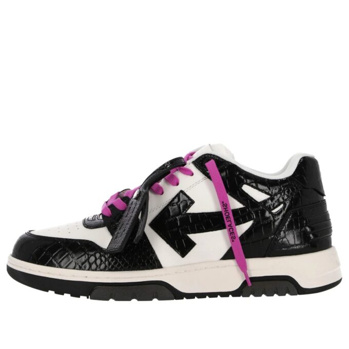 Zapatillas Out Of Office con estampado de cocodrilo «Negro, blanco y morado»