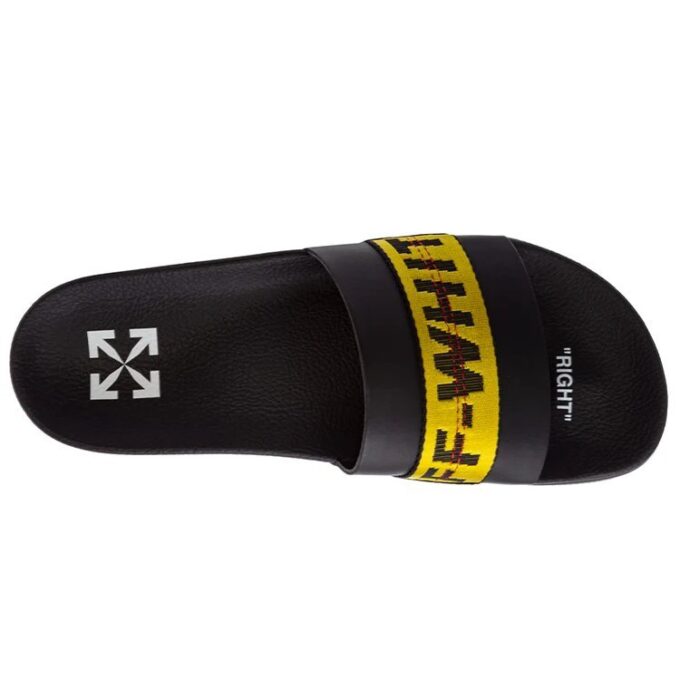 Zapatillas tipo chanclas con cinta industrial Negro/Amarillo